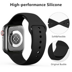 Silicone Watch Strap Compatible with Apple Watch Series 9 8 7 6 5 4 3 2 1 SE – Waterproof Sport Band with Rust-Free Button
