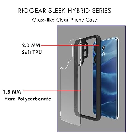 Vivo V60 5G / Vivo T4 Pro 5G Hybrid Armor Shockproof Back Cover | Transparent Hard Case with Black TPU Bumper | Slim Protective Case