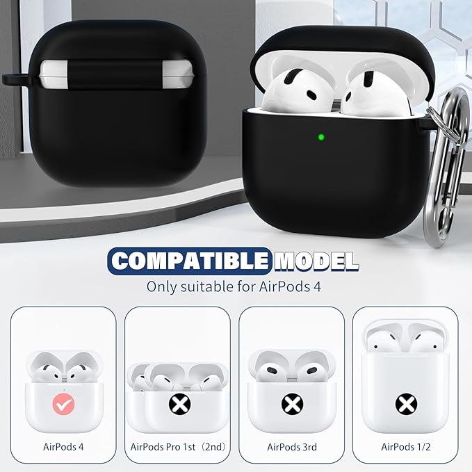 AirPods 4 Silicone Case Cover – Soft Shockproof Protective Skin