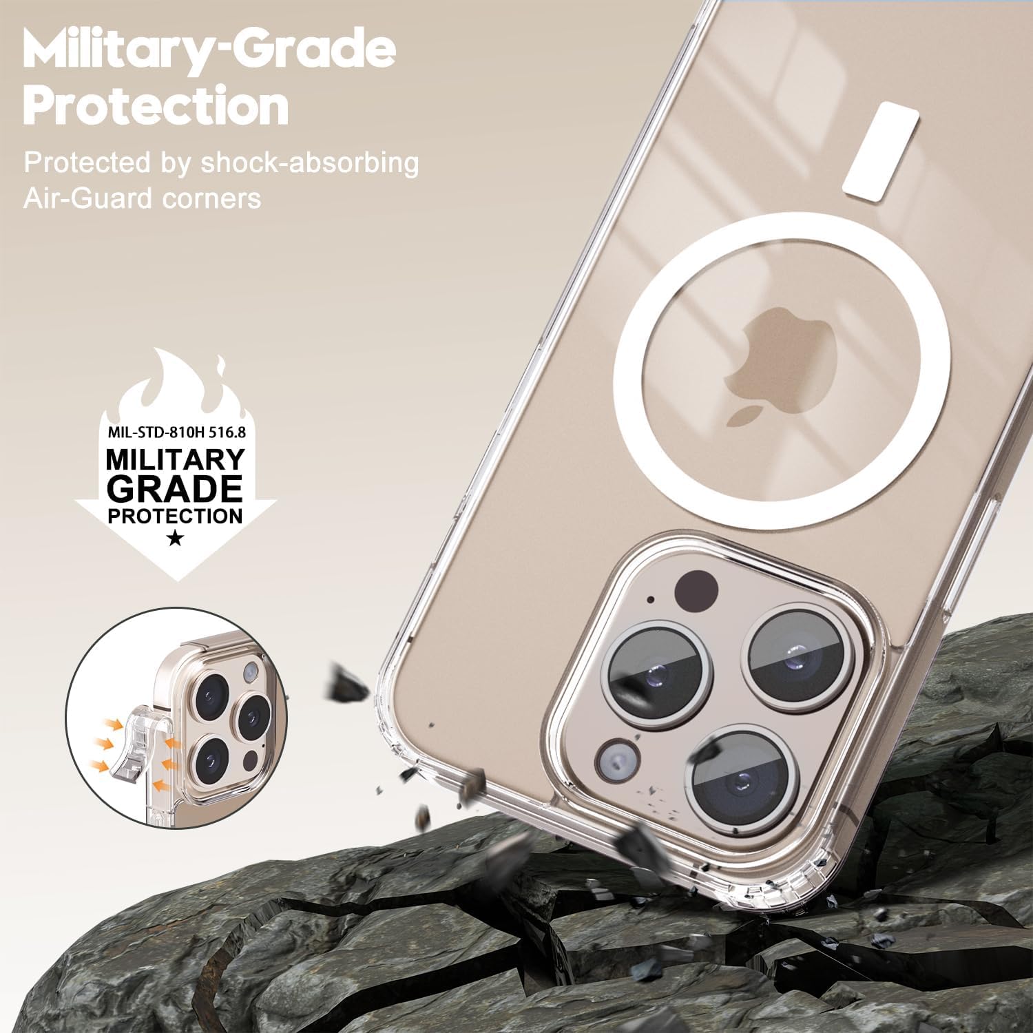 iPhone 16 Pro MagSafe Transparent Case | Premium Clear TPU Magnetic Cover for Perfect Grip & Protection