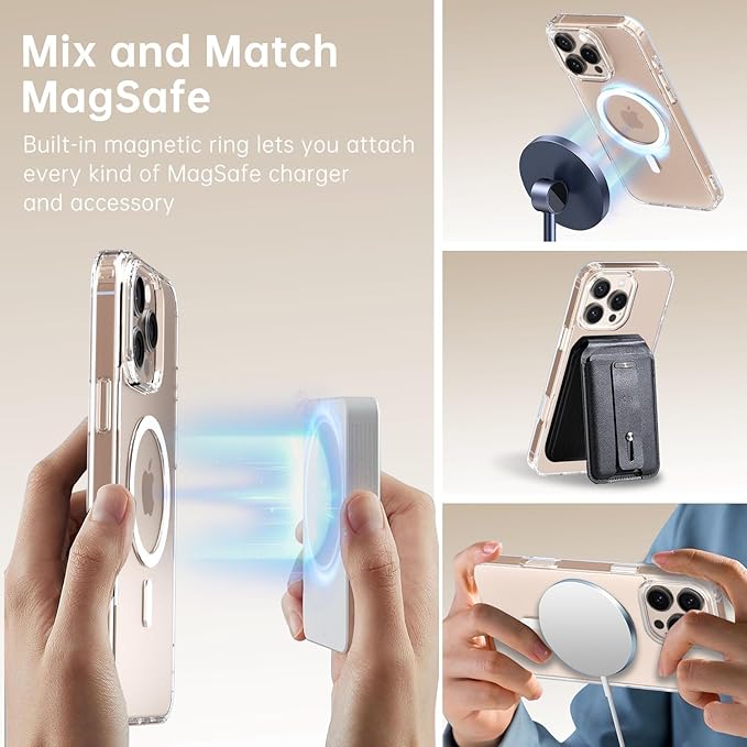 iPhone 16 Pro MagSafe Transparent Case | Premium Clear TPU Magnetic Cover for Perfect Grip & Protection