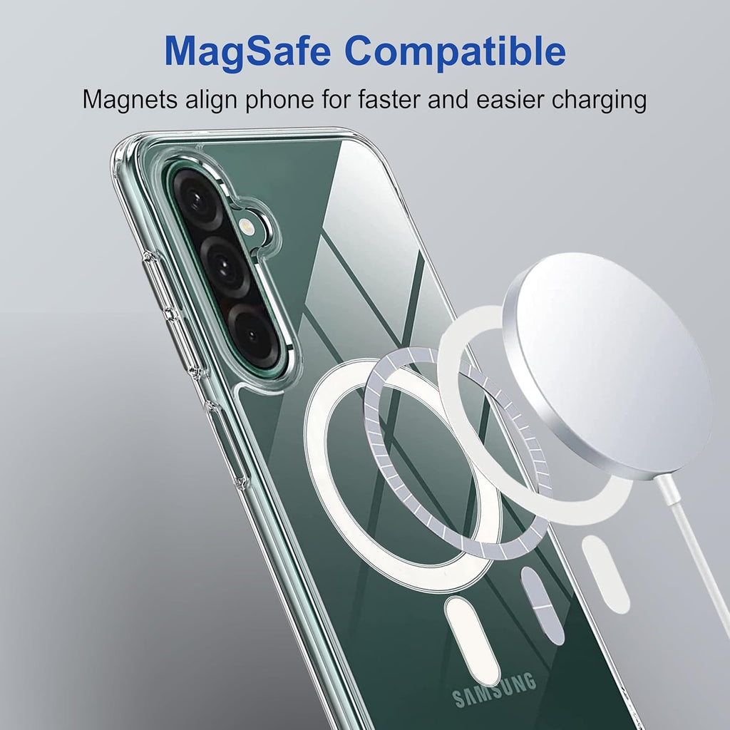 Samsung A26 5G MagSafe Transparent Back Cover | Shockproof TPU Case | Slim Protective Magnetic Case