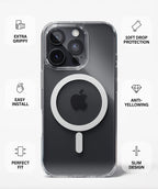 iPhone 16 Pro MagSafe Transparent Case | Premium Clear TPU Magnetic Cover for Perfect Grip & Protection