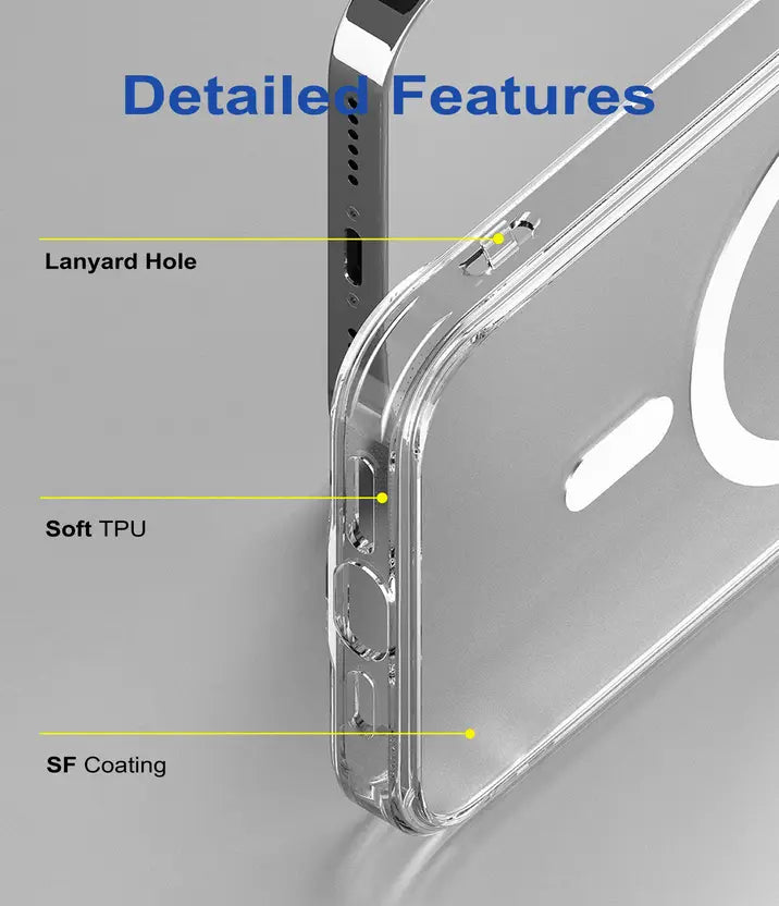 iPhone 16 MagSafe Transparent TPU Case | Shockproof Slim Clear Cover